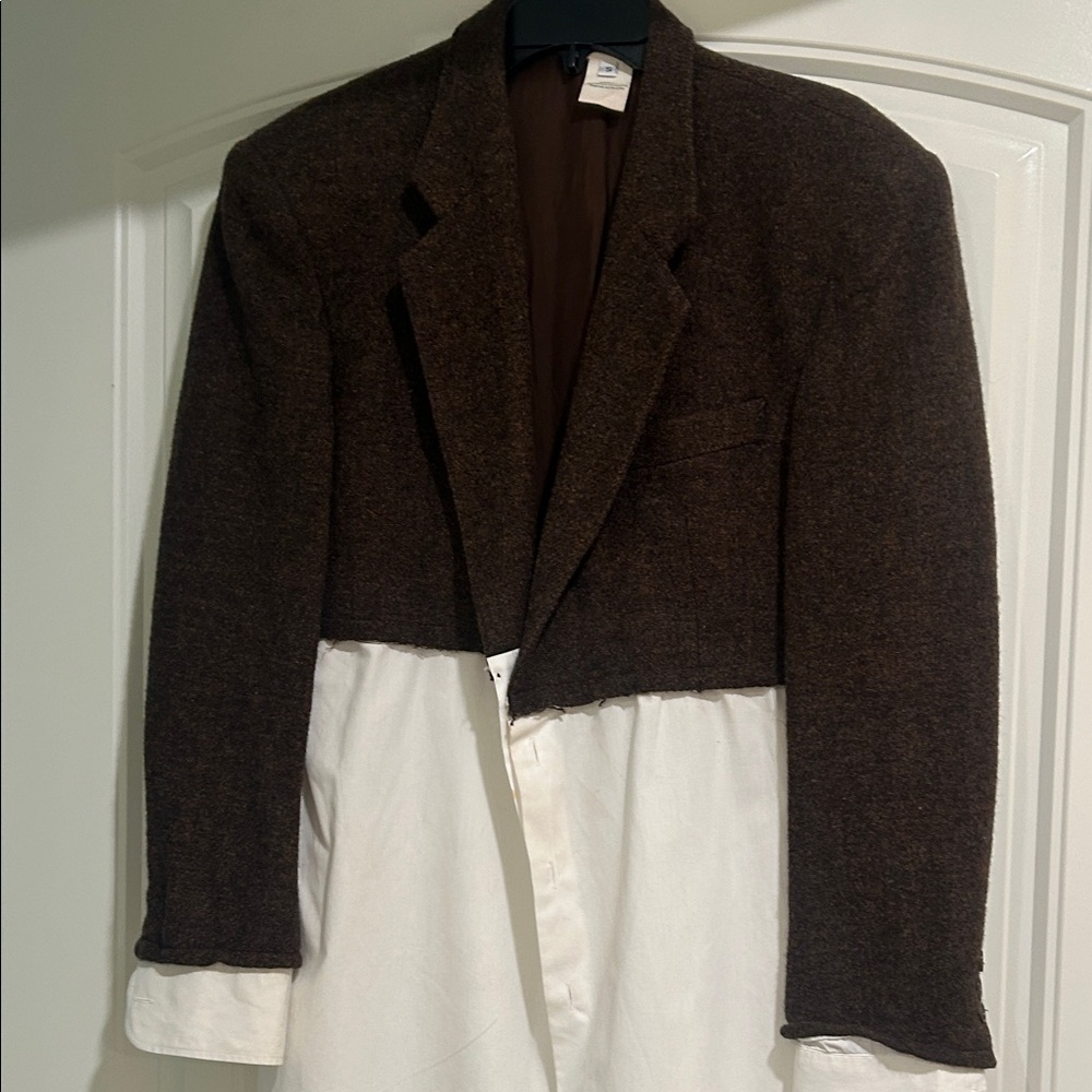 Free People Brown and White Blazer